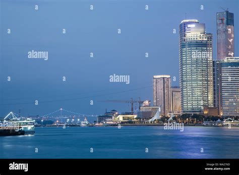 Xiamen City In Fujian Province Building At Night Stock Photo Alamy