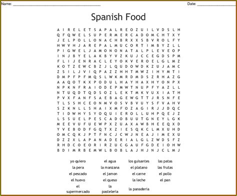 Printable Spanish Word Search Answers Worksheet Resume Examples