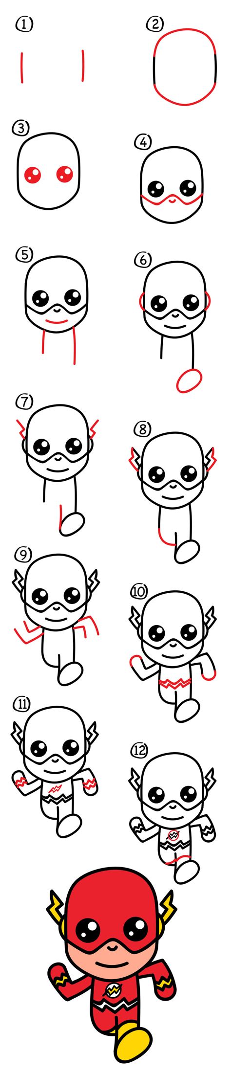 Standard printable step by step. How To Draw The Flash Cartoon - Art For Kids Hub