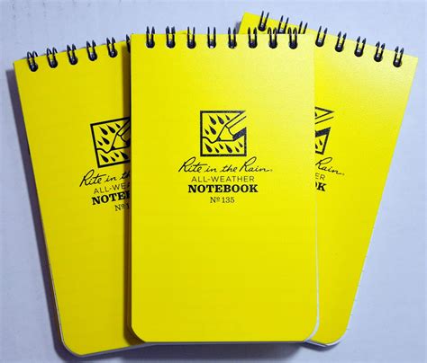 Rite In The Rain All Weather Top Spiral Notebook 3 X 5 Yellow Cover