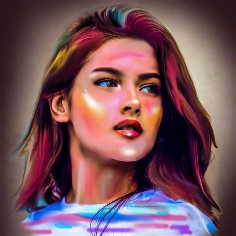 Draw Abstract Art Colorful Digital Oil Painting Portrait By Artmaniac