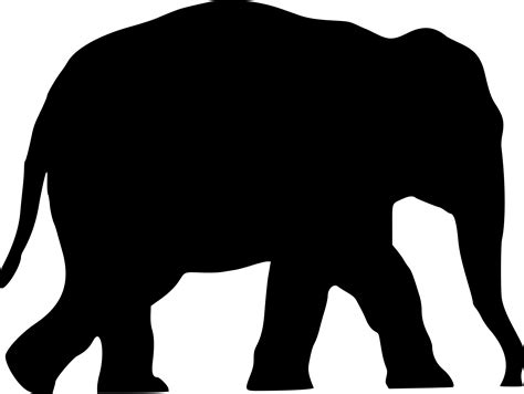 An Elephant Silhouetted Against A White Background