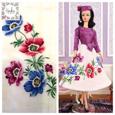 Hankie Chic One Of A Kind Fashion Doll Dresses Hand Sewn From
