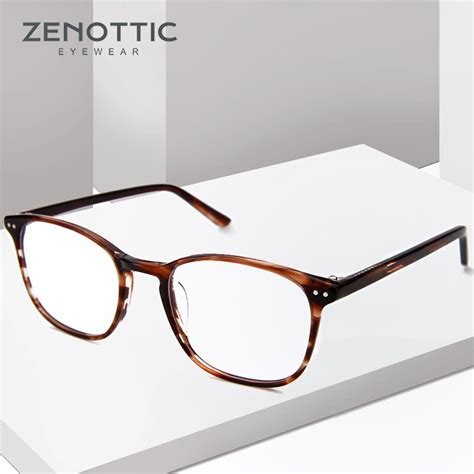 zenottic retro acetate square glasses frames for women men unisex myopia optical eyewear frames