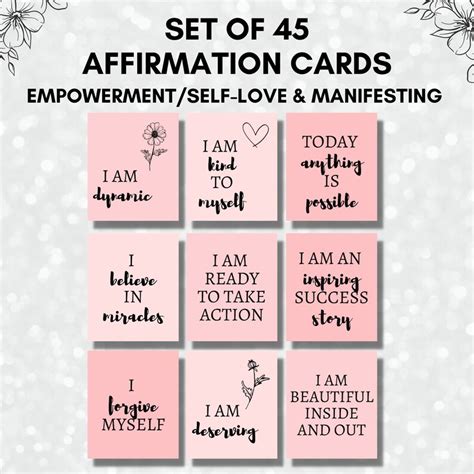 45 Positive Inspiration Affirmation Cards Words Of Etsy