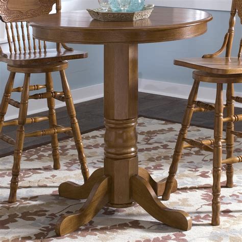 Round Oak Pub Table By Liberty Furniture Wolf And Gardiner Wolf Furniture