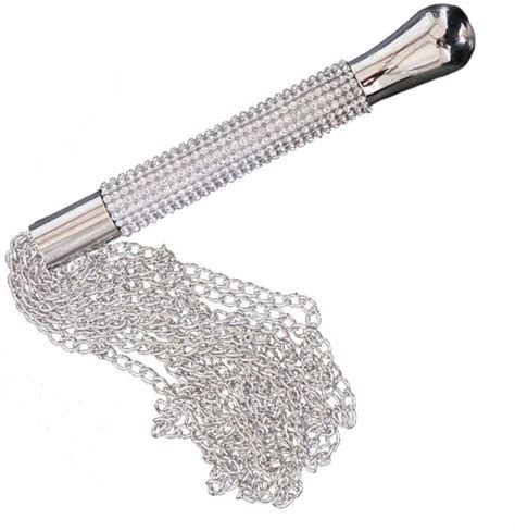 ass spanking steel metal chain queen restraint whip diamond like crystal shining kinky handle