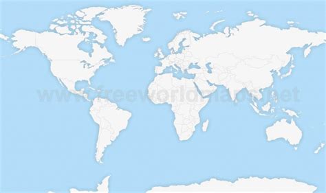 World Map Outline A4 Printable