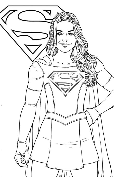 Dibujos De Supergirl Feliz Para Colorear Para Colorear Pintar E