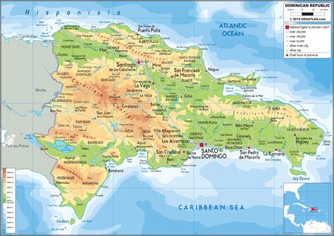 Dominican Republic Physical Wall Map By Graphiogre Mapsales Gambaran