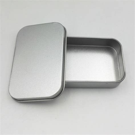 Silver Rectangle Tin Boxplain Metal Boxsmall Tin Boxmint Tin Box