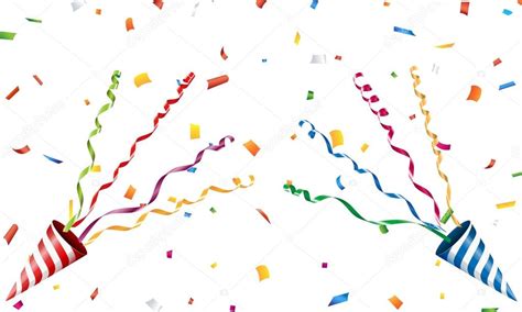 Exploding Party Popper With Confetti And Streamer — Stock Vector