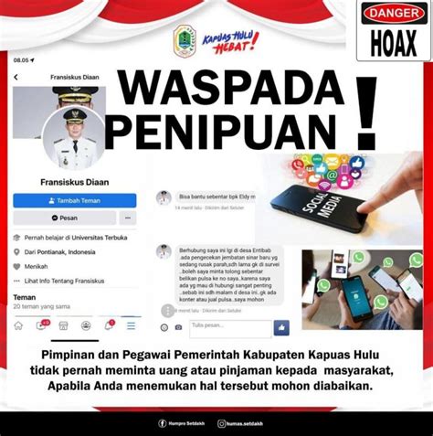 Waspada Penipuan Ada Akun Palsu Bupati Kapuas Hulu