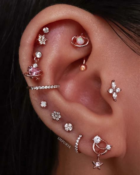 Rook Piercing Jewelry Opal Rook Earrings Rose Gold Rook Etsy