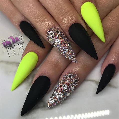 Bday Nails For Dpop92 🖤 Black And Neon Color From Tammytaylornails
