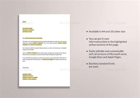 demand letter templates   word  documents