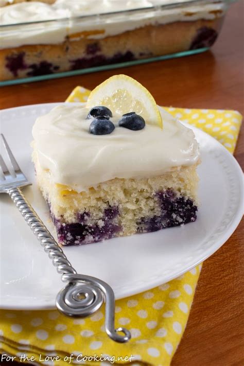 Lemon Blueberry Cake With Cream Cheese Frosting For The Love Of