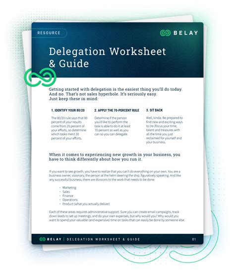 Delegation Worksheet And Guide