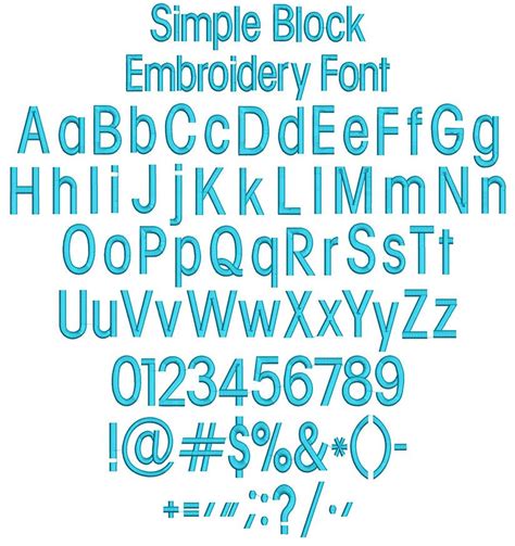 Simple Block Embroidery Font Embroidery Fonts Machine Embroidery