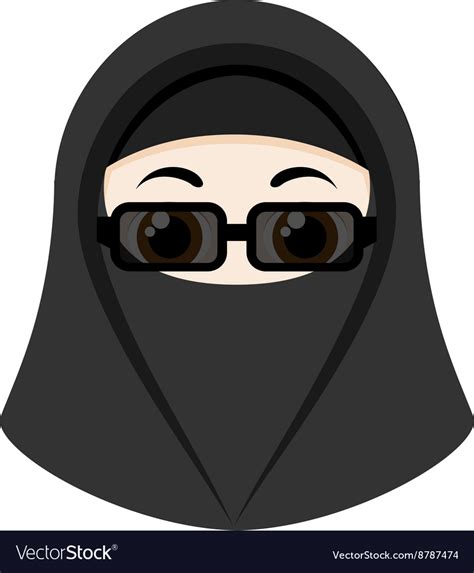 Cartoon Girl With Niqab Royalty Free Vector Image