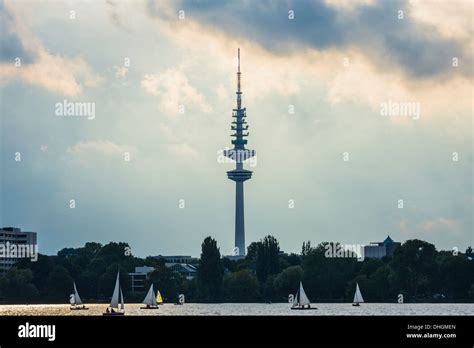 Tv Tower At Aussenalster In Hamburg Germany Stock Photo Alamy