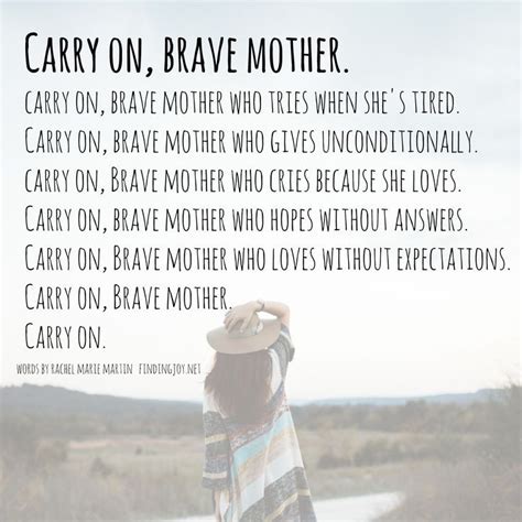 Carry On Brave Mother Single Mother Quotes Quotes About Motherhood