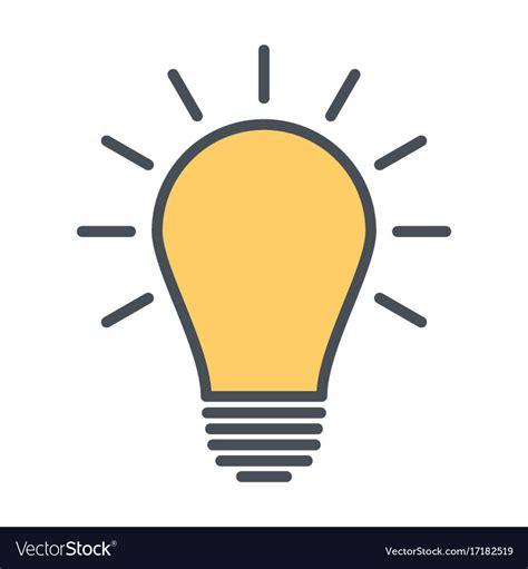Light Bulb Icon Idea Sign Thinking Concept Vector Image