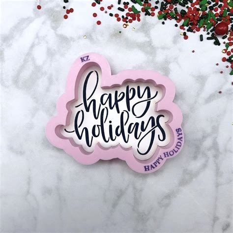 Happy Holidays Kz Cookie Cutter And Stencil Set The Flour Box