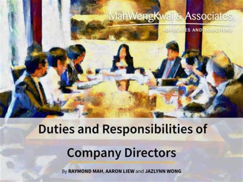 Duties And Responsibilities Of Company Directors