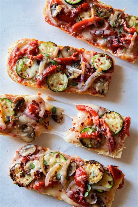Loaded Vegetable Pizza Boats Spoon Fork Bacon