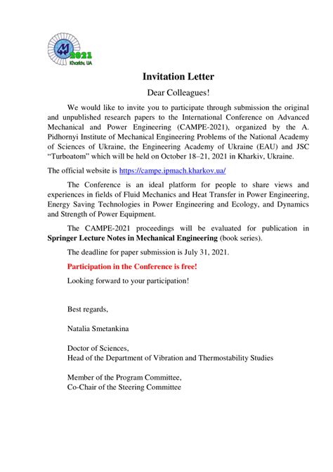 (PDF) Invitation Letter