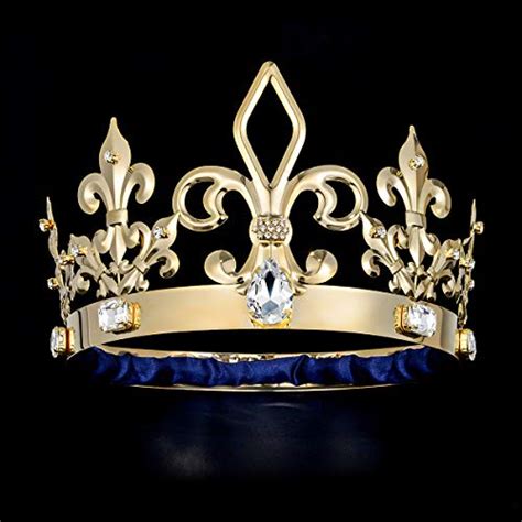 Dczerong Adult Men Birthday King Crown Large Size Crowns Gold Homecoming Costume Prom King