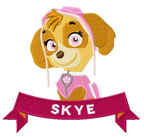 Iron On Patch Skye Embroidered Paw Patrol