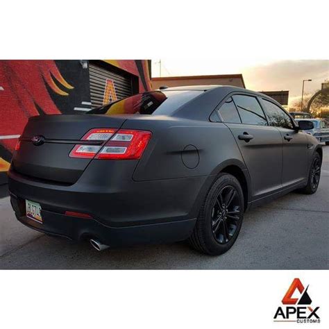 Ford Taurus Completely Transformed With A Wrap In 3m Matte Deep Black