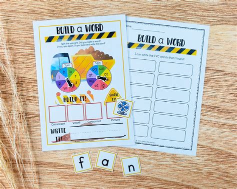 Cvc printable reading game, beginning phonics sight word practice, busy book word families