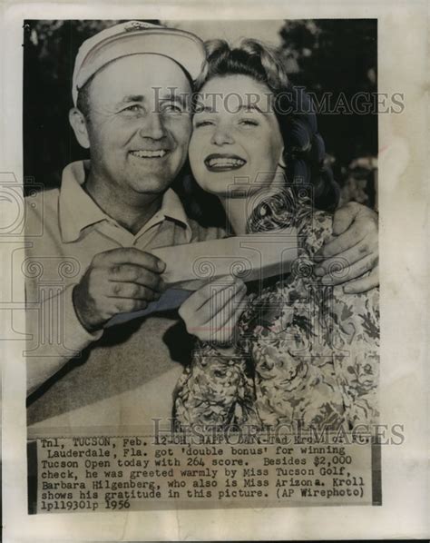 1956 Golfer Ted Kroll And Miss Arizona Barbara Hilgenberg In Tucson