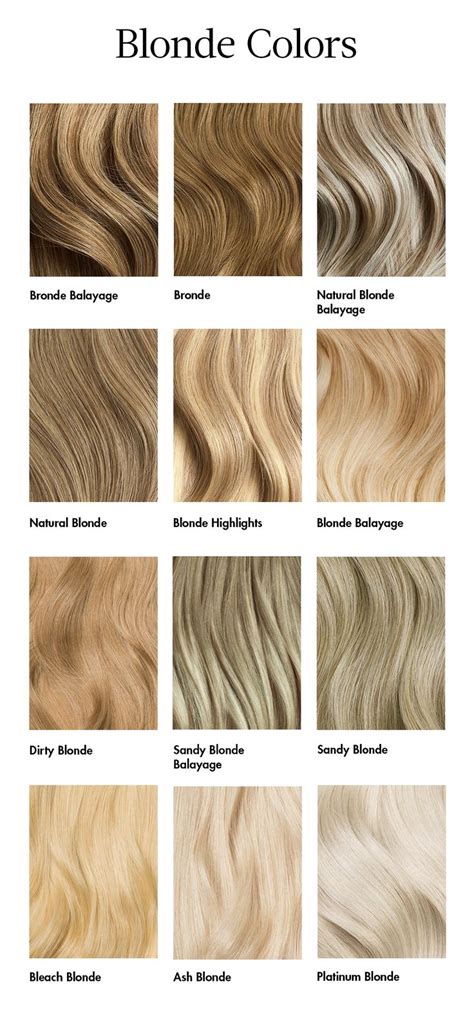 Blonde Hair Color Chart Blonde Hair Types Dark Blonde Hair Color