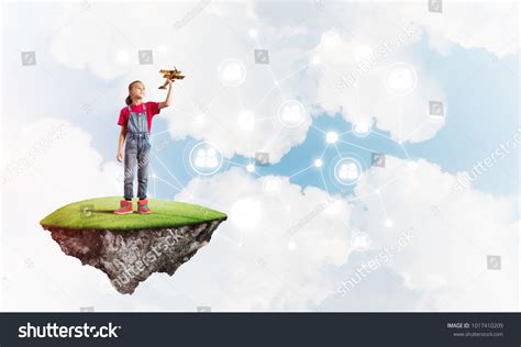 Cute Smiling Girl On Floating Island Stock Photo 1017410209 Shutterstock