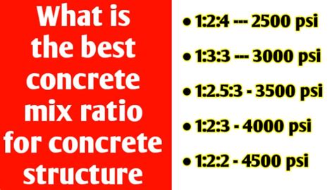 What Is The Best Concrete Mix Ratio For Concrete Structure Civil Sir