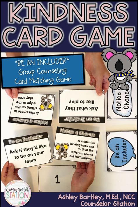 Kindness Card Matching Game For Elementary School Counseling Social