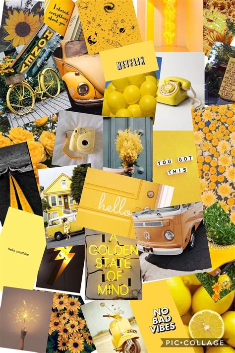 Pastel Yellow Aesthetic Wallpapers Collage