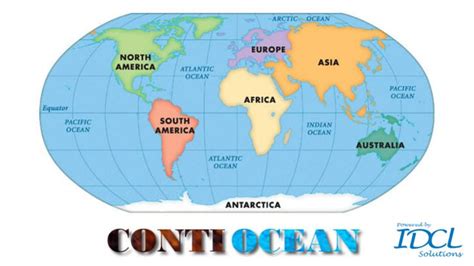 Contiocean Kid Learn Geography Education World Map Continents