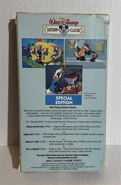 Walt Disney Cartoon Classics Special Edition Vhs Tape Mickey Donald