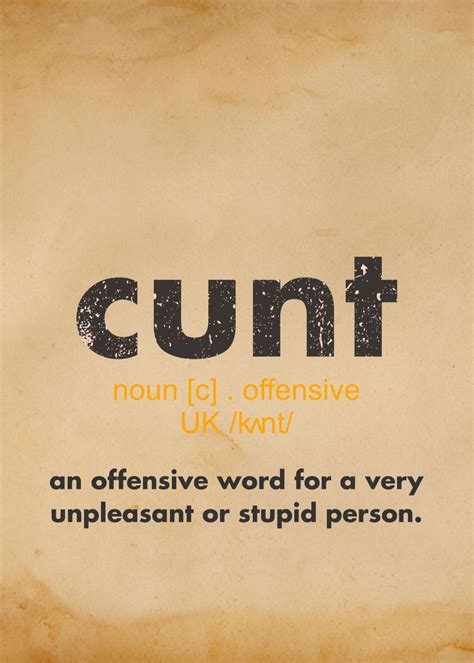 Cunt Definition Poster Picture Metal Print Paint By Aesthetic