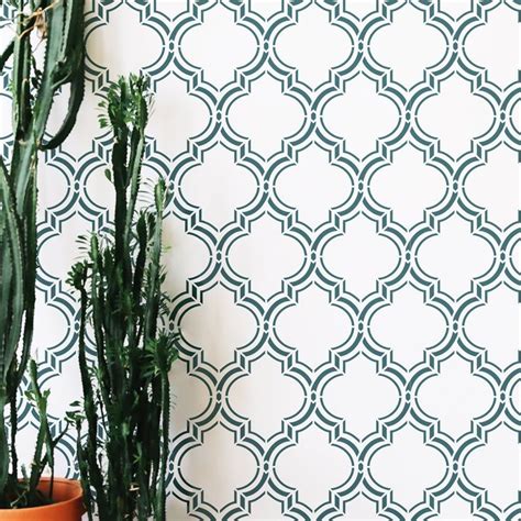 Moroccan Double Large Wall Stencil Pattern Moroccan Stencil Etsy In