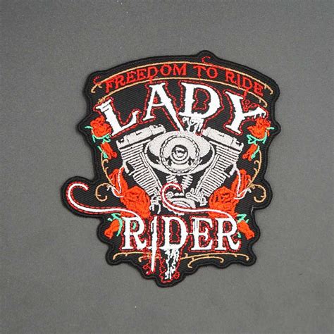 Buy Lady Rider Embroidered Punk Biker Patches Clothes