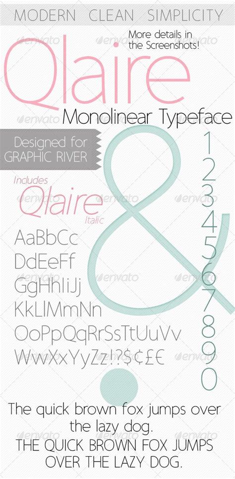 Licensed for personal and commercial use. Qlaire: Clean Modern Monolinear Font | Popular fonts ...