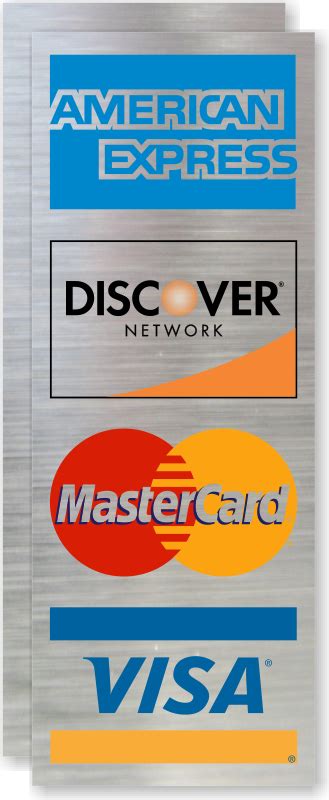 American Express Discover Mastercard Visa Logo Decals Signs Sku Lb