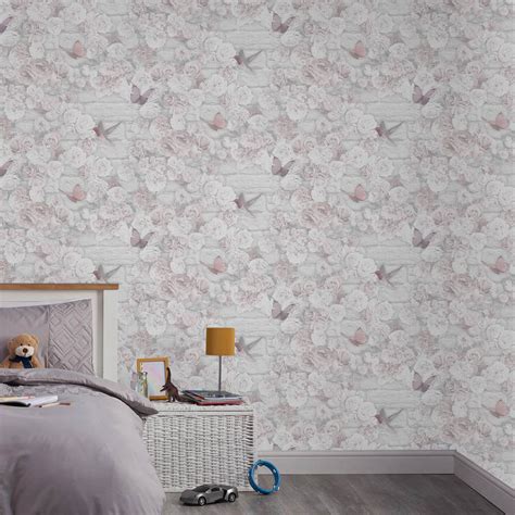 Superfresco Easy Flower Pink Wallpaper 104807 Wilko