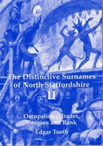 Distinctive Surnames Of North Staffordshire Surnames Derived From